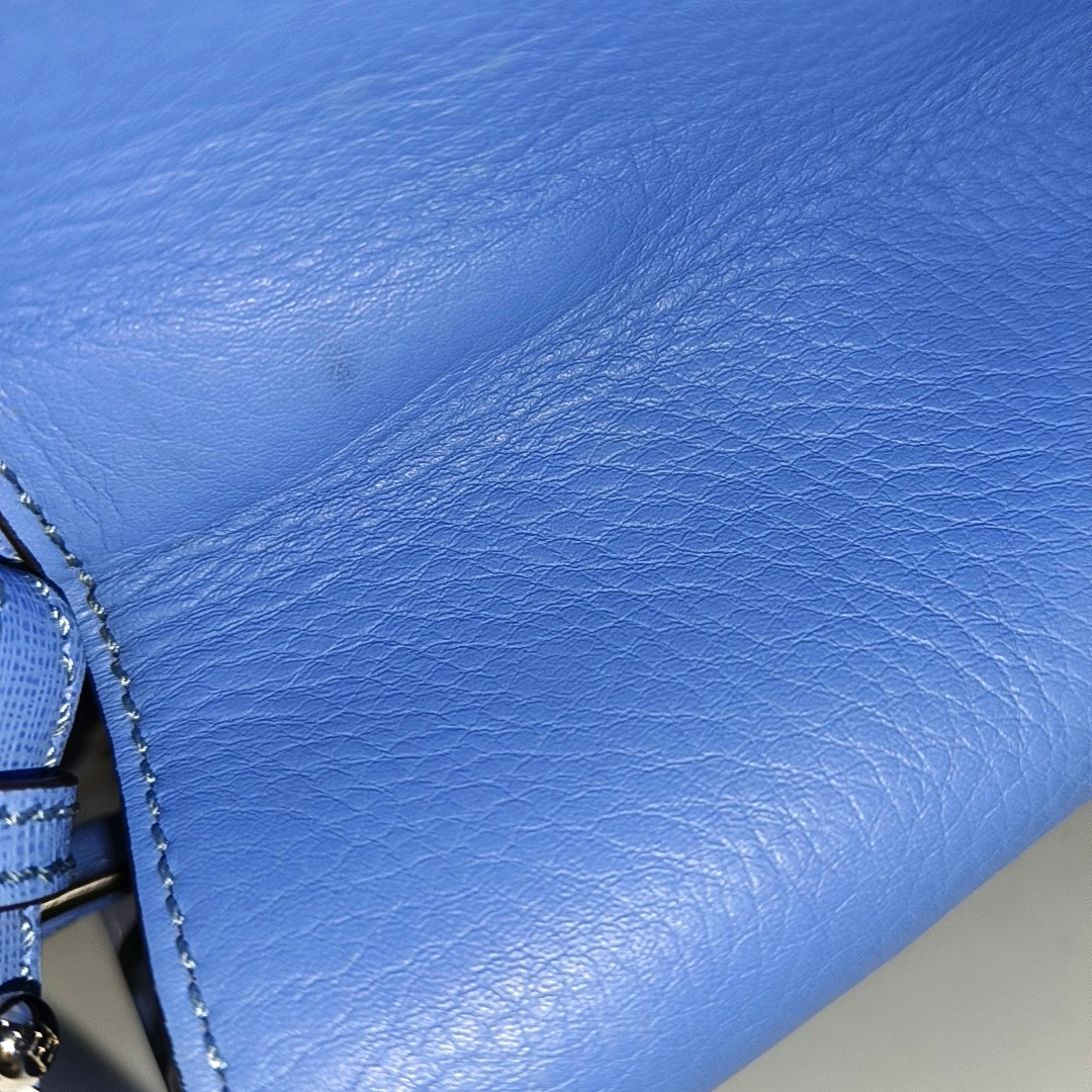 FENDI 2 Jours Small size Blue cowhide crossbody, handbag, shoulder bag Silver Hardware Removable shoulder strap-(SKU)-14510368