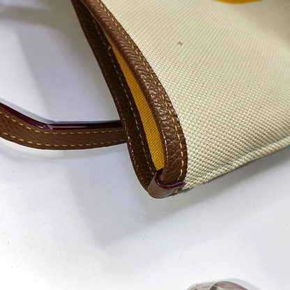 COACH Beige Canvas Single Shoulder Bag Handbag Silver Hardware-(SKU)-939589113