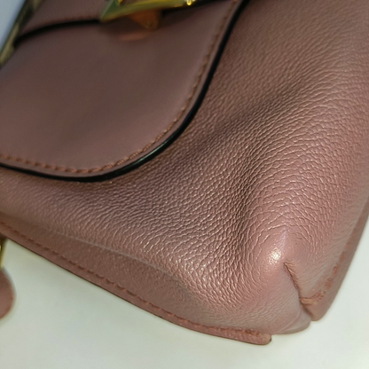 BURBERRY Buckle Beige Leather Crossbody Bag Single Shoulder Bag Golden hardware Removable shoulder strap-(SKU)-940108436