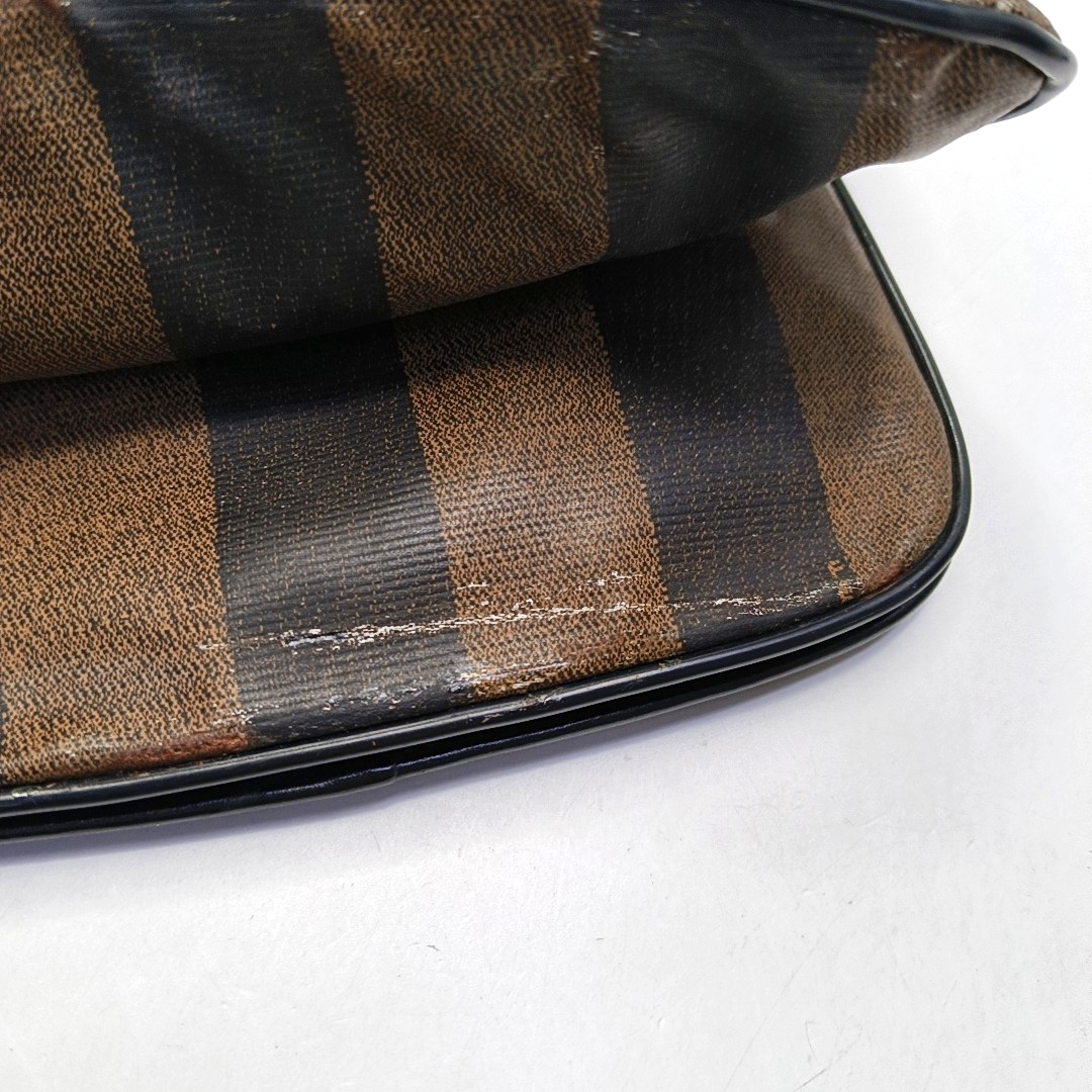 FENDI Pequin Brown Coated Canvas Relief Single Shoulder Bag Crossbody Bag Golden hardware-(SKU)-943935184