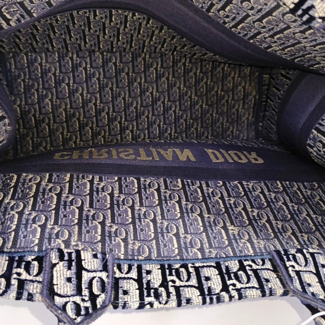 DIOR Book Tote Large Multicolor Velvet Monogram Embroidered Tote and Shoulder Bag-(SKU)-970218460