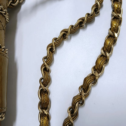 CHANEL MADISON Yellow Patent Leather Quilted Shoulder Bag, Gold Hardware, 11 Compartments-(SKU)-965813701