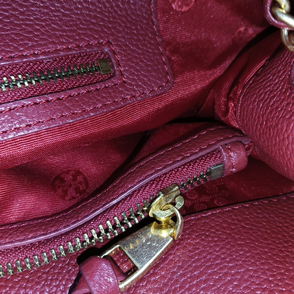 TORY BURCH Britten Red Cowhide Single Shoulder Bag Golden hardware-(SKU)-14400670