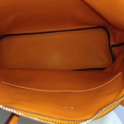 HERMÈS Bolide 31 Hermes Orange Evercolor Leather Bowling Bag Handbag Silver Hardware 🄺-(SKU)-968974398