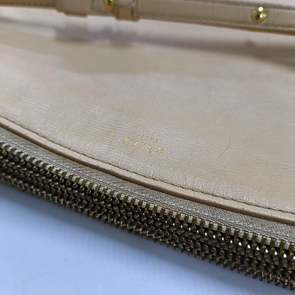 CELINE TRIO Small size Yellow cowhide single shoulder bag Golden hardware Sub-bag-(SKU)-958688928