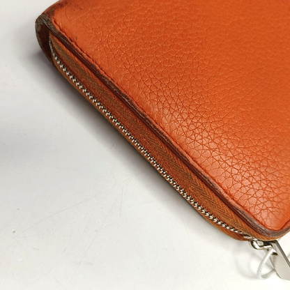 CELINE Orange Cowhide Wallet Silver Hardware-(SKU)-957043236