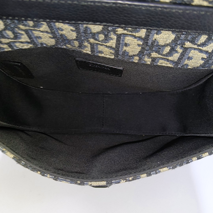 DIOR Gallop Black Canvas Monogram Crossbody Bag Single Shoulder Bag Removable Shoulder Straps-(SKU)-955894227