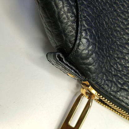 BURBERRY Clifton Black Cowhide Single Shoulder Bag Tote Bag Golden hardware Removable shoulder strap-(SKU)-950084408