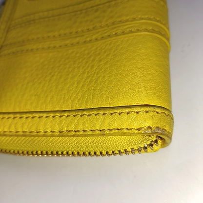 TORY BURCH Walker Yellow Leather Wallet Golden hardware-(SKU)-942221638