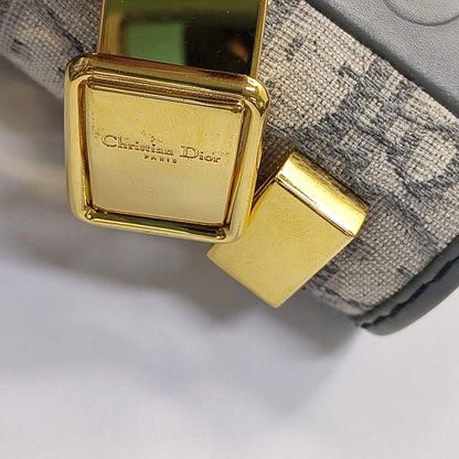 DIOR 30 Montaigne Light Gray Canvas Monogram Embroidered Montaigne Bag Crossbody Shoulder Bag Gold Hardware Removable Strap-(SKU)-968741552