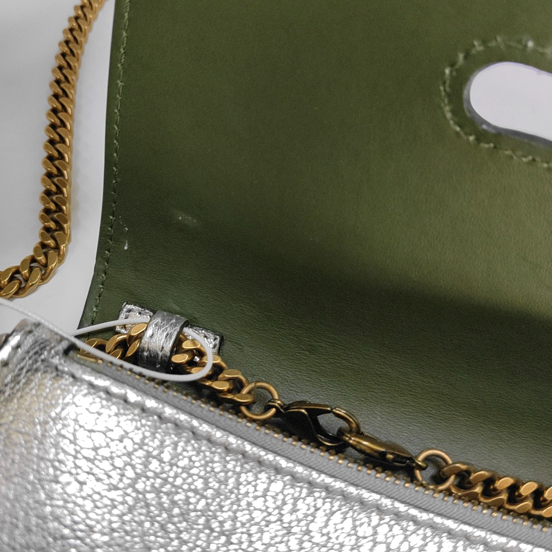 BURBERRY D-Ring Silver cowhide single shoulder bag crossbody bag Golden hardware-(SKU)-959201999