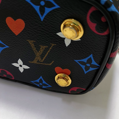 LOUIS VUITTON NICE Small Size Black Coated Canvas Printed Shoulder Bag, Tote Bag, Crossbody Bag with Golden Hardware and Detachable Strap-(SKU)-956355268