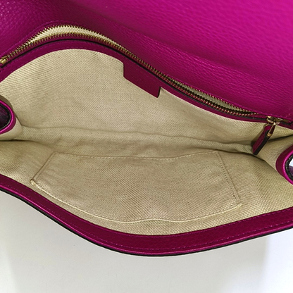 GUCCI Soho Pinkish-Purple Cowhide Clutch Bag Silver Hardware-(SKU)-956214199