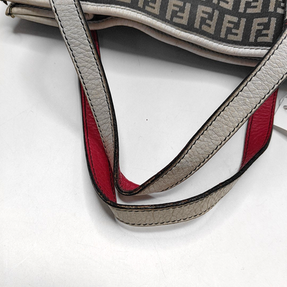 FENDI Tote bag 深棕色帆布双F提花Handheld包 Golden hardware-(SKU)-944134607