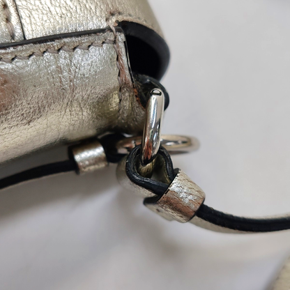 FERRAGAMO Silver Cowhide Crossbody Bag Shoulder Bag Silver Hardware-(SKU)-944296503