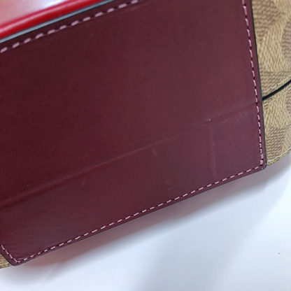 COACH Lunar New Year Red Coated Canvas Monogrammed Print Shoulder Bag Golden hardware Removable shoulder strap-(SKU)-933507798