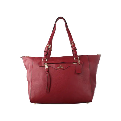 COACH PRAIRIE Red Leather Carriage Single Shoulder Bag Golden hardware Removable shoulder strap-(SKU)-14428305