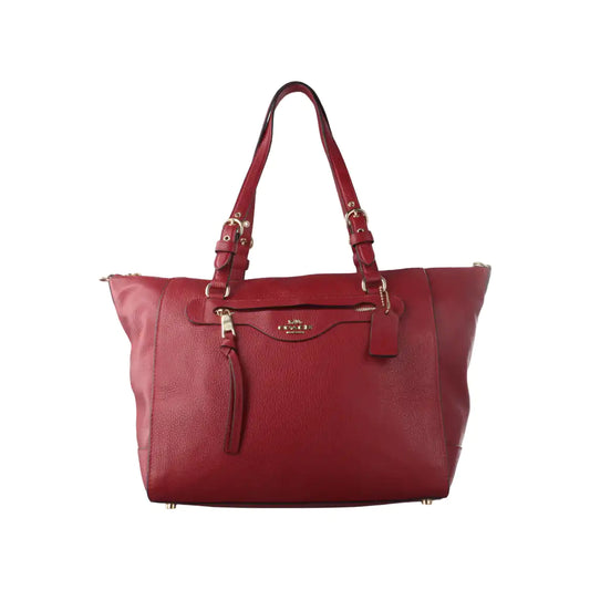 COACH PRAIRIE Red Leather Carriage Single Shoulder Bag Golden hardware Removable shoulder strap-(SKU)-14428305