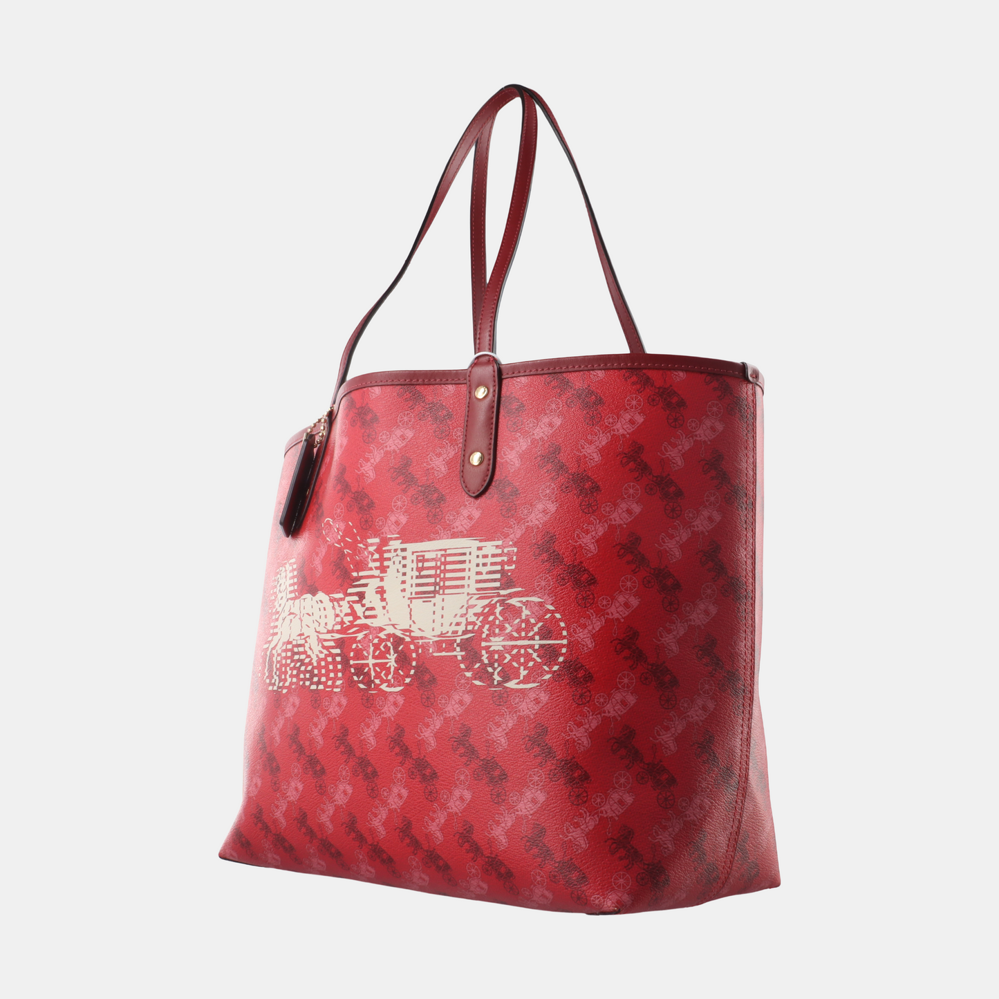 COACH CITY TOTE Red Coated Canvas Carriage Single Shoulder Bag Tote Bag Golden hardware-(SKU)-930901244