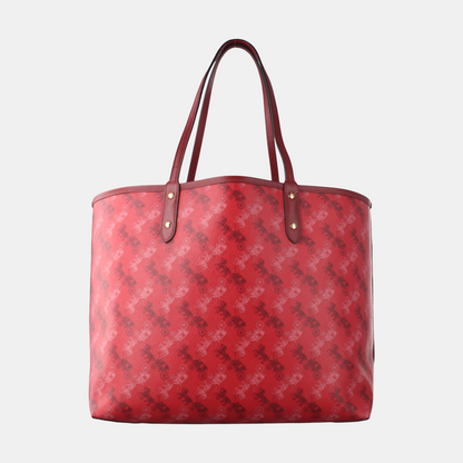 COACH CITY TOTE Red Coated Canvas Carriage Single Shoulder Bag Tote Bag Golden hardware-(SKU)-930901244