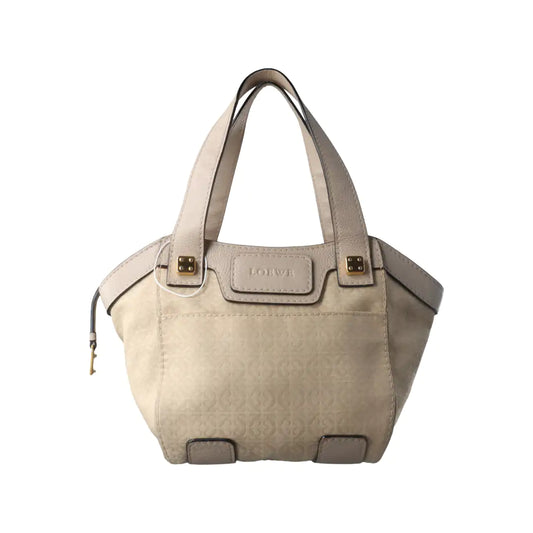 LOEWE Beige Canvas Single Shoulder Bag Handbag Golden hardware-(SKU)-14006993