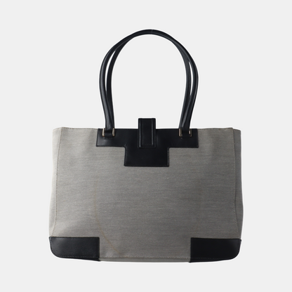 GUCCI Tote bag Gray Fabric Single Shoulder Bag Handbag Silver Hardware-(SKU)-14339231