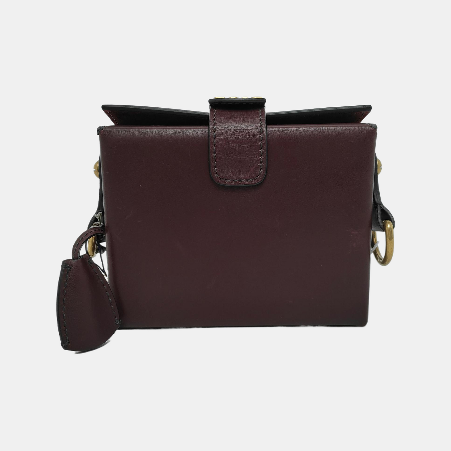 DIOR Dioraddict Small Burgundy Leather Crossbody Bag, Shoulder Bag, Golden Hardware, Removable Strap-(SKU)-945647624