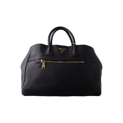 PRADA Tote bag Black Leather Handbag Crossbody Shoulder Bag Golden hardware-(SKU)-932708963
