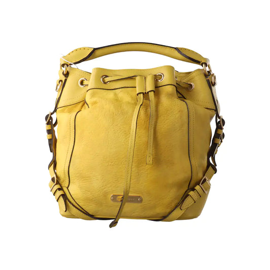 BURBERRY Northfield Yellow Leather Shoulder Bag Tote Golden hardware Removable shoulder strap-(SKU)-14373312