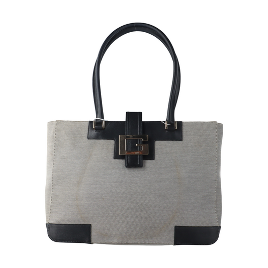 GUCCI Tote bag Gray Fabric Single Shoulder Bag Handbag Silver Hardware-(SKU)-14339231