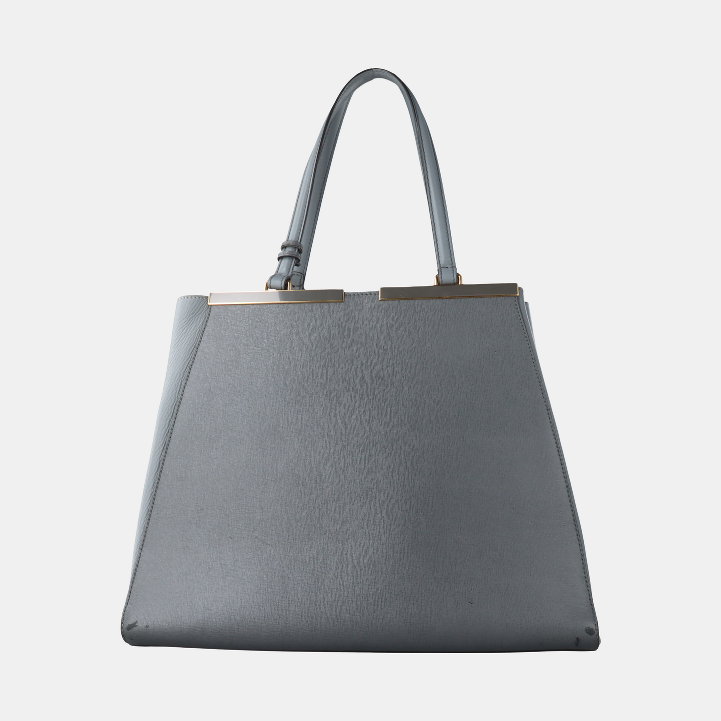 FENDI 3Jours Gray Leather Embossed Handbag Single Shoulder Bag Silver Hardware-(SKU)-14477953