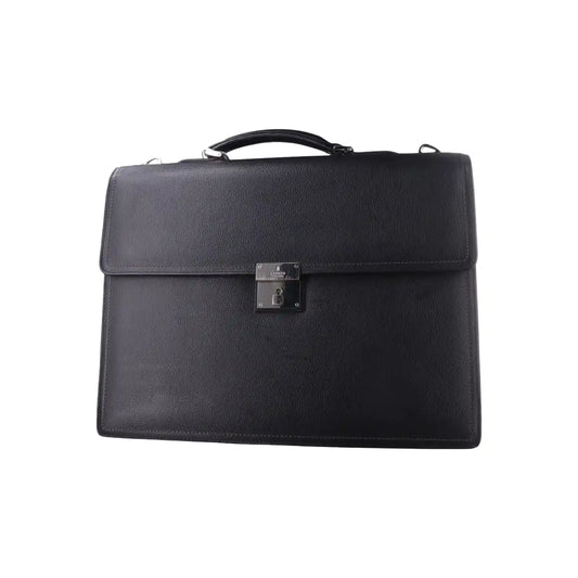 LANVIN Black cowhide tote bag Silver Hardware-(SKU)-13458704