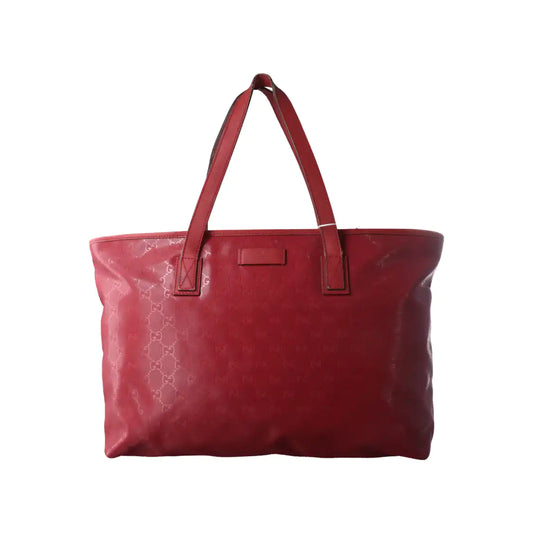 GUCCI GG Imprime Red Coated Canvas Monogrammed Single Shoulder Bag Silver Hardware-(SKU)-14506915