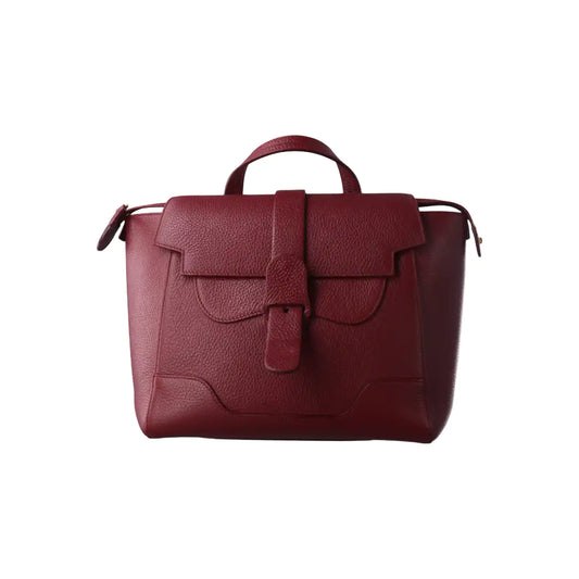 senreve Red Cow Leather Embossed Shoulder Bag Tote Bag Golden hardware Removable shoulder strap-(SKU)-13429698