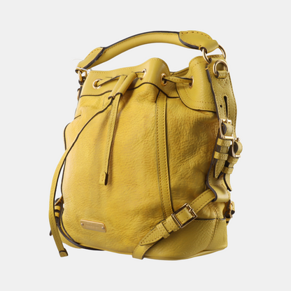 BURBERRY Northfield Yellow Leather Shoulder Bag Tote Golden hardware Removable shoulder strap-(SKU)-14373312