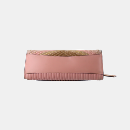 COACH PARKER 26 Pink Leather Stud Quilted Crossbody Shoulder Bag Golden hardware-(SKU)-929655469