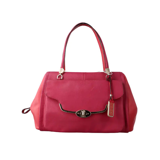 COACH Hot Pink Leather Shoulder, Handbag, and Crossbody Bag Golden hardware-(SKU)-930591818