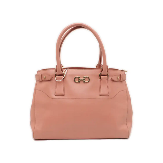 FERRAGAMO Batik Small size Pink Leather Embossed Single Shoulder Bag Handbag Crossbody Golden hardware Removable shoulder strap-(SKU)-935373513