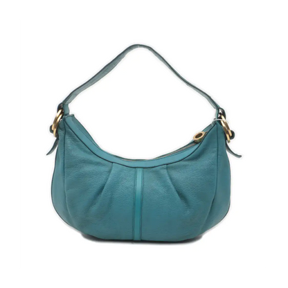 BVLGARI Light Blue Cowhide Single Shoulder Bag Golden hardware-(SKU)-935263487