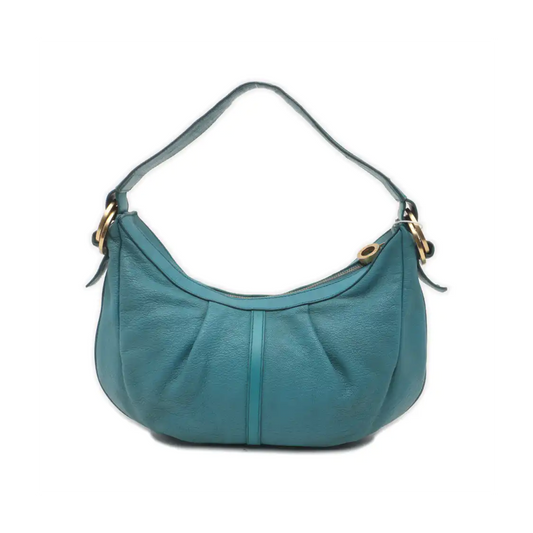 BVLGARI Light Blue Cowhide Single Shoulder Bag Golden hardware-(SKU)-935263487
