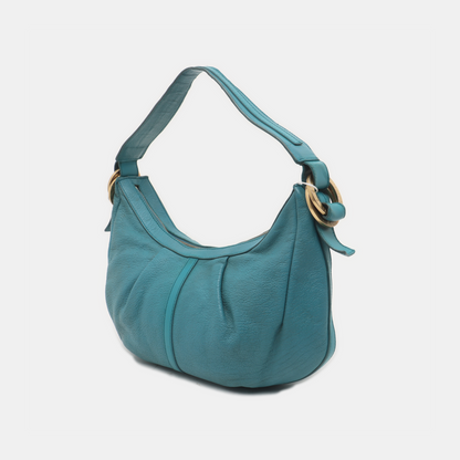 BVLGARI Light Blue Cowhide Single Shoulder Bag Golden hardware-(SKU)-935263487