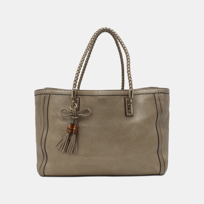 GUCCI Bella Gold Cowhide Fringe Woven Handbag Golden hardware-(SKU)-935482640
