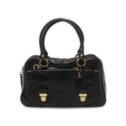 COACH Tote bag Black cowhide tote bag Golden hardware-(SKU)-935769196