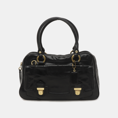 COACH Tote bag Black cowhide tote bag Golden hardware-(SKU)-935769196