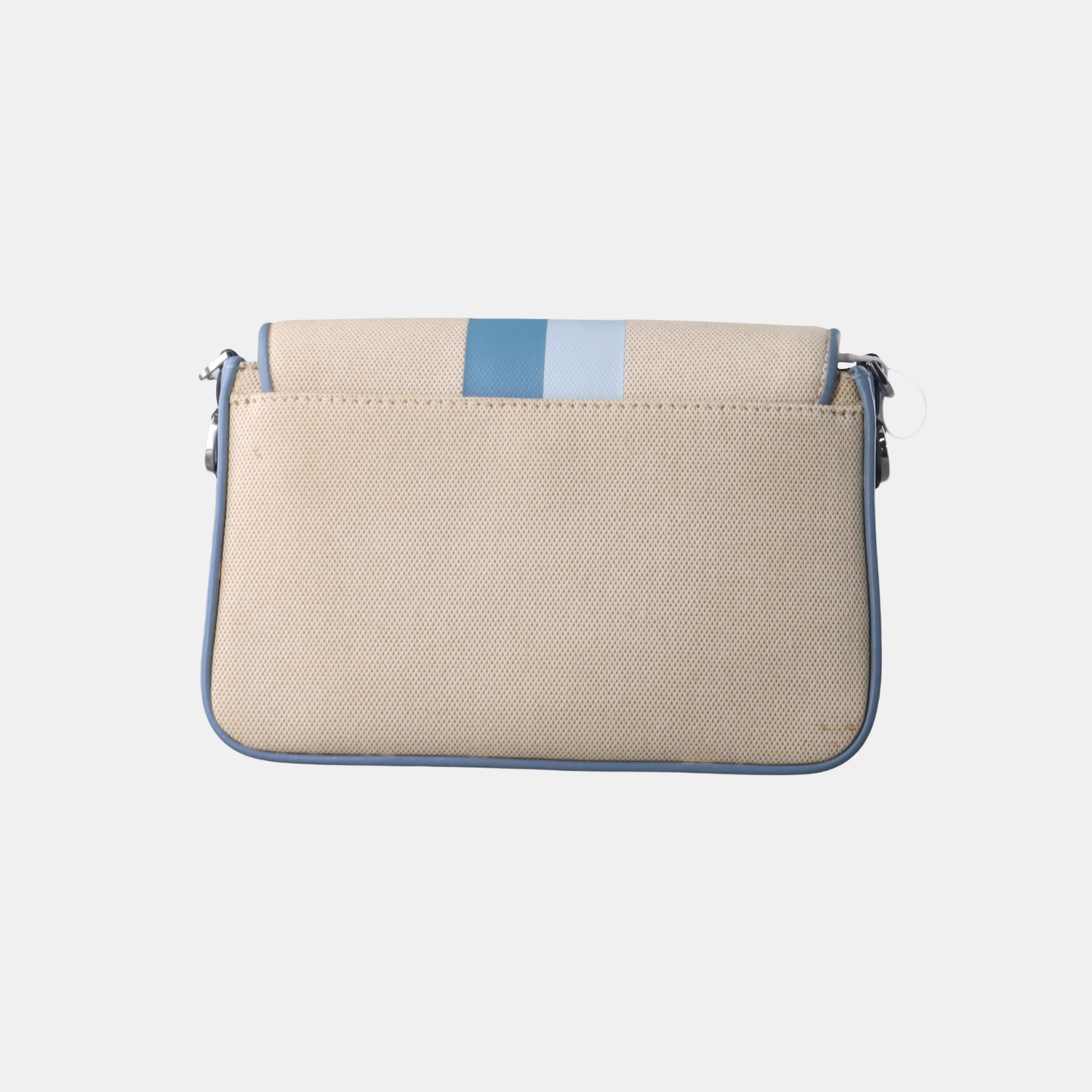 MICHAEL KORS White Canvas Single Shoulder Bag Handbag Silver Hardware shoulder straps-(SKU)-936597346