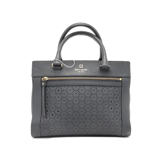 Kate Spade Tote bag Dark blue leather cutout single shoulder bag Golden hardware Removable shoulder strap-(SKU)-936488980