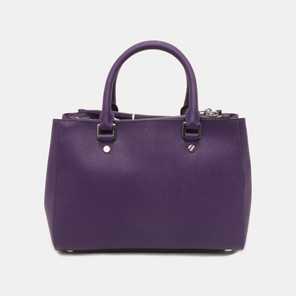 MICHAEL KORS Small size Purple Leather Textured Studs Single Shoulder Bag Handbag Crossbody Silver Hardware Removable shoulder strap-(SKU)-930756966