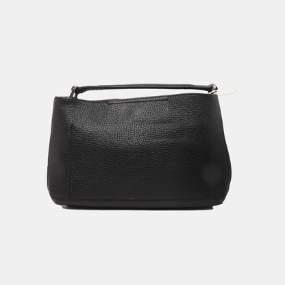 MCM Tote bag Black Leather Crossbody Bag Silver Hardware Removable shoulder strap-(SKU)-938526740
