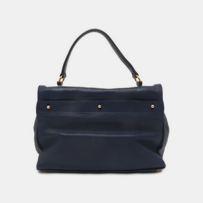 YSL MUSE TWO Dark Blue Cowhide Studs Handbag Golden hardware-(SKU)-939599133