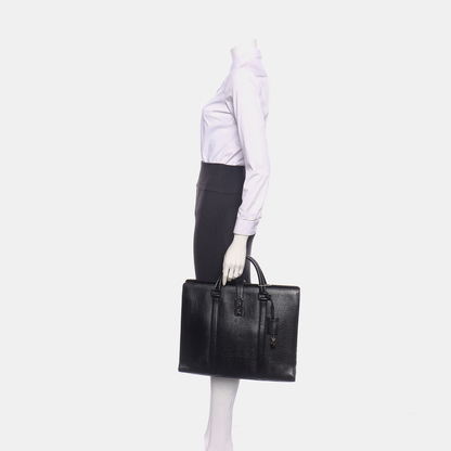 GUCCI Black Cowhide Embossed Handbag Silver Hardware-(SKU)-939892338
